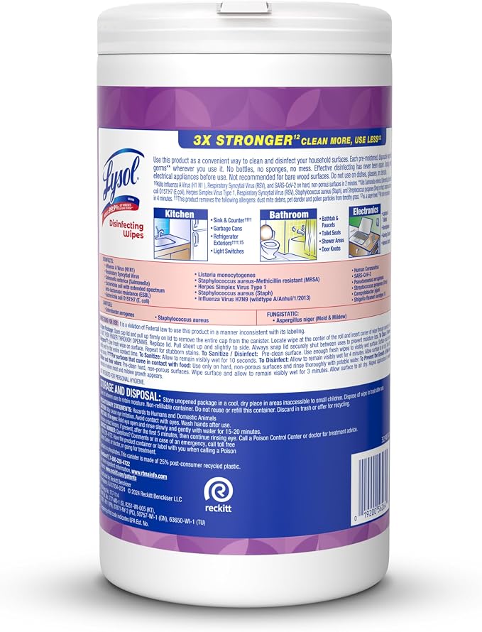 Lysol Disinfectant Wipes, Dorm Room Essentials, Cleaning Supplies - Image 11
