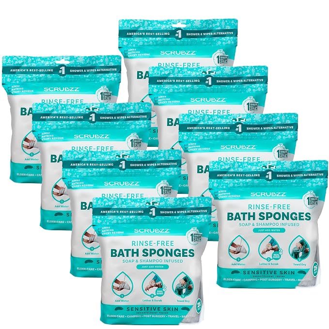 Scrubzz Disposable No Rinse Bathing Wipes by Scrubzz