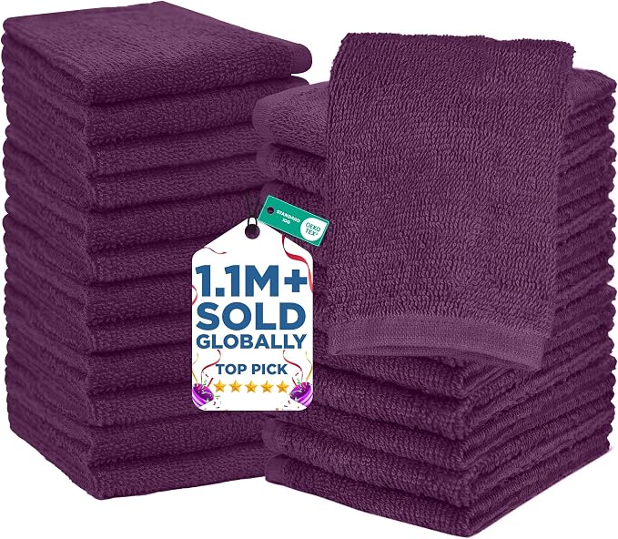 DAN RIVER 24 Pack Wash Cloths for Showering by DanRiver