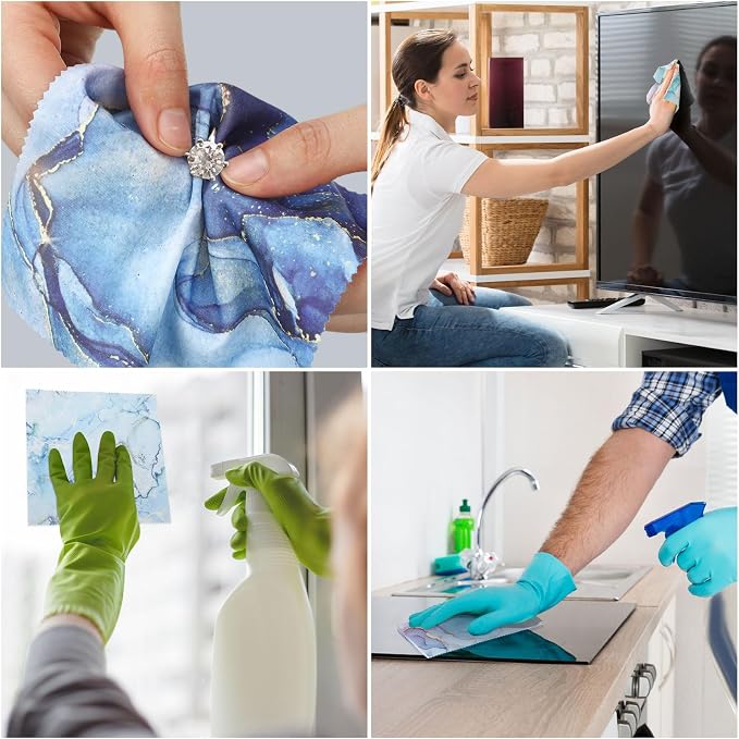 24 Pcs Marble Eyeglasses Cleaning Cloths Microfiber Lens Cleaning Cloths Soft - Image 7