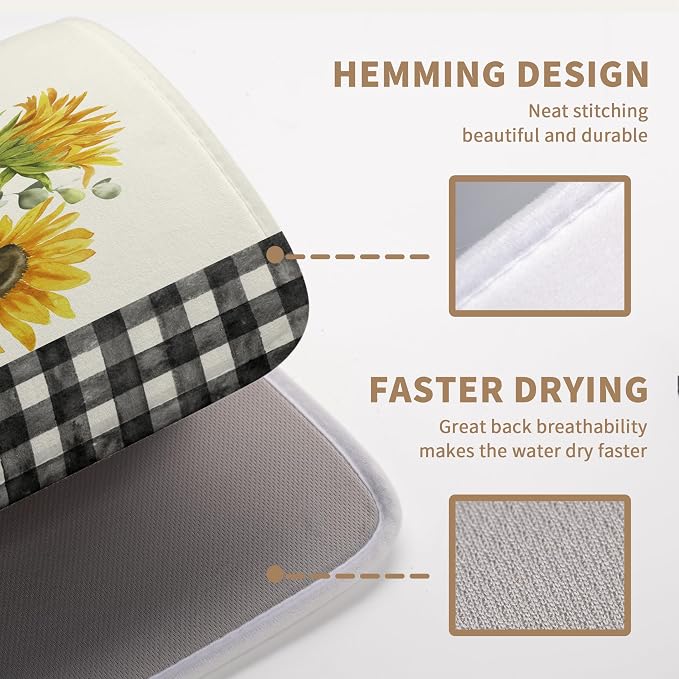 Summer Sunflower Dish Drying Mats - Image 3