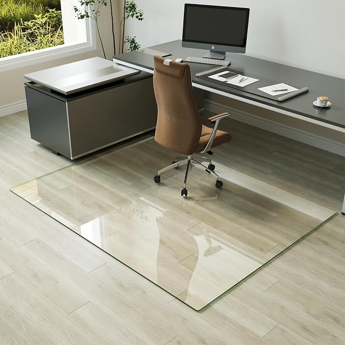 Koonmi Tempered Glass Chair Mat by KOONMI