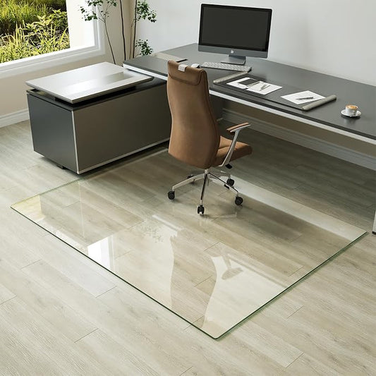 Koonmi Tempered Glass Chair Mat by KOONMI