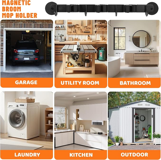 Magnetic Broom Holder Wall Mount - Image 6