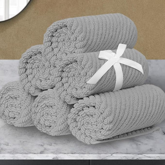 VOOVA & MOVAS Grey Washcloths 6PC by VOOVAMOVAS