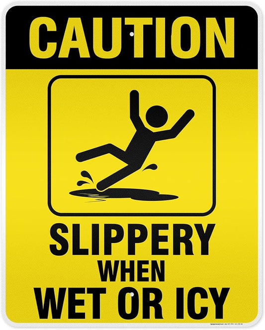 Caution Slippery When Wet Sign or ICY Sign, Indoor/Outdoor Use, USA MADE By My by MySignCenter