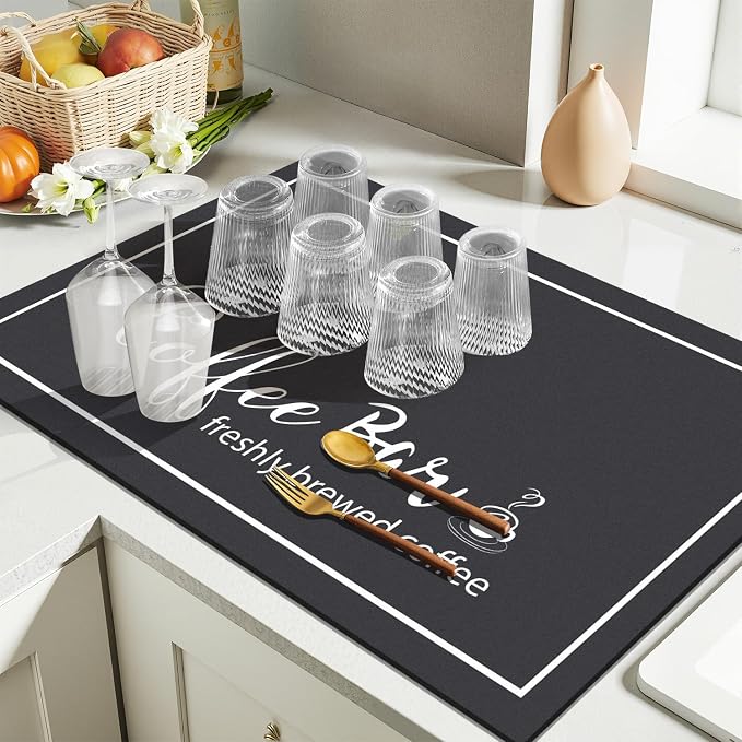Findosom 12"x 20" Dish Drying Mat, Super Absorbent & Cuttable Coffee Mat - Image 8