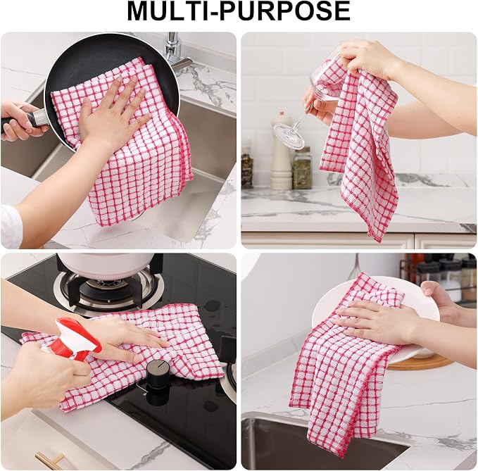 Kitinjoy Cotton 24 Pack Terry Kitchen Towels, 16 x 25 Inches Super Soft and - Image 4