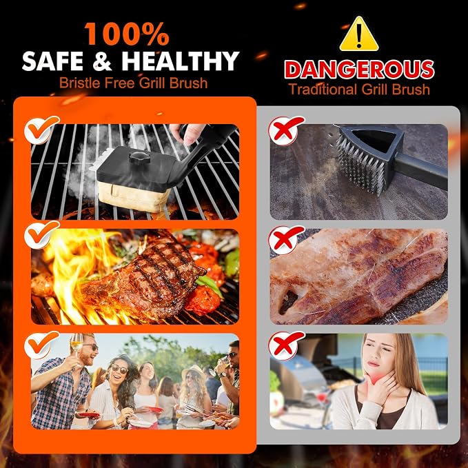 Sponge Grill Brush for Outdoor Grill, Upgraded Safe Bristle Free Grill Brush - Image 2