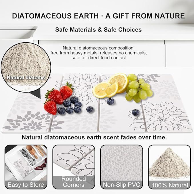 3 PCS Large Stone Dish Drying Mat - Image 3
