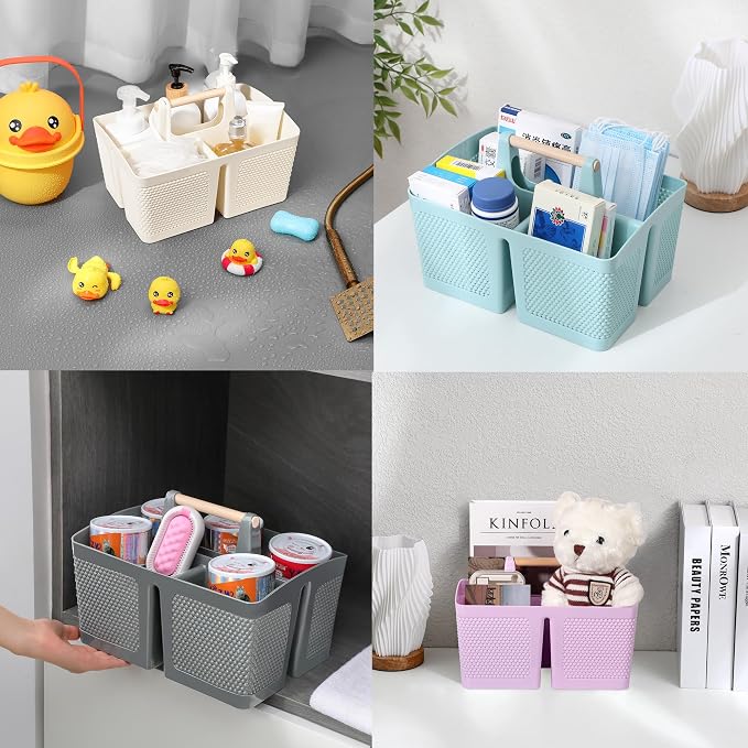 rejomiik Portable Shower Caddy Basket Plastic Cleaning Caddy Organizer Storage - Image 4