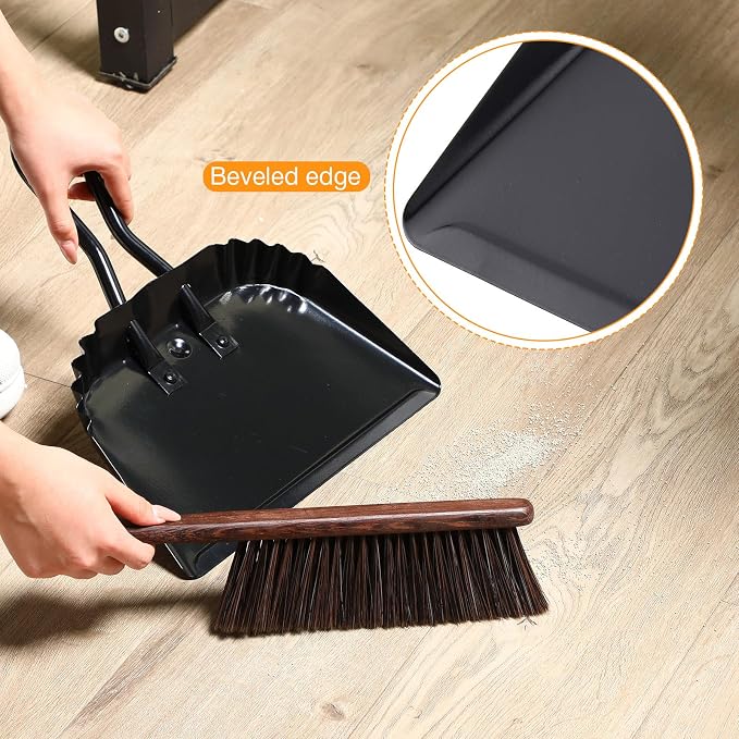 Mumufy 2 Pcs 12 Inch Heavy Duty Metal Dustpan, Stainless Steel Large Wide Dust - Image 4