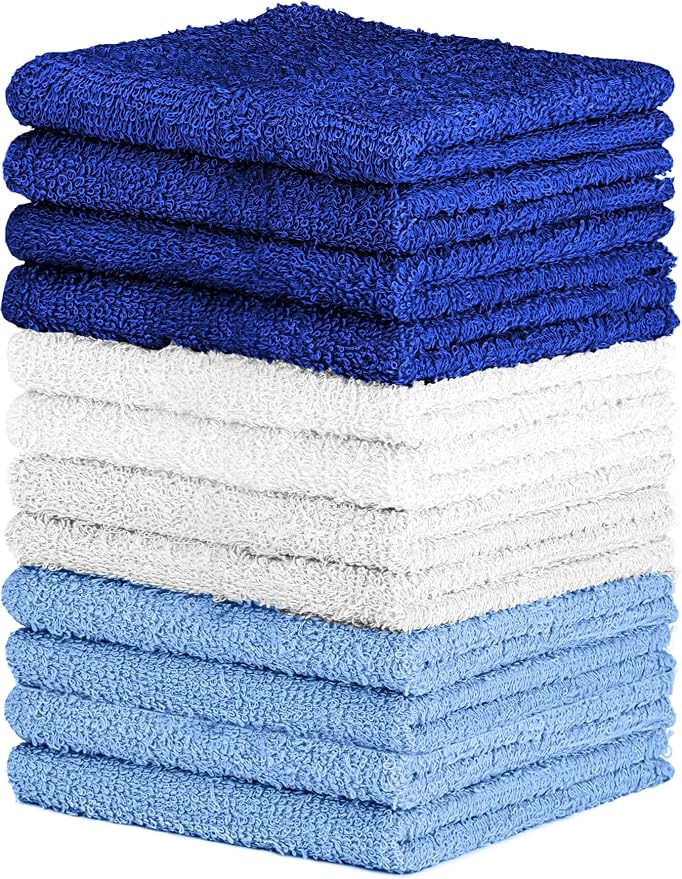100% Cotton Washcloth Set – Soft, Absorbent Face Towels by QUBA+LINEN
