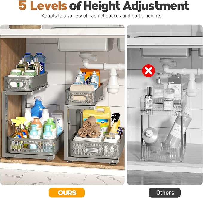 2 Pack 17.3IN-Depth Under Sink Organizer - Image 8