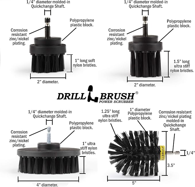 Grill Brushes - Detailing Brush Set BBQ Accessories - Ultra Stiff Power Scrub - Image 4