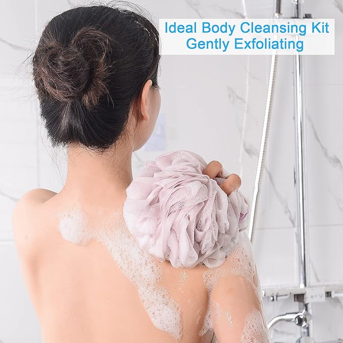 AmazerBath Loofah Sponge 60g/Piece, Exfoliating Bath Sponge Body Scrubber - Image 3
