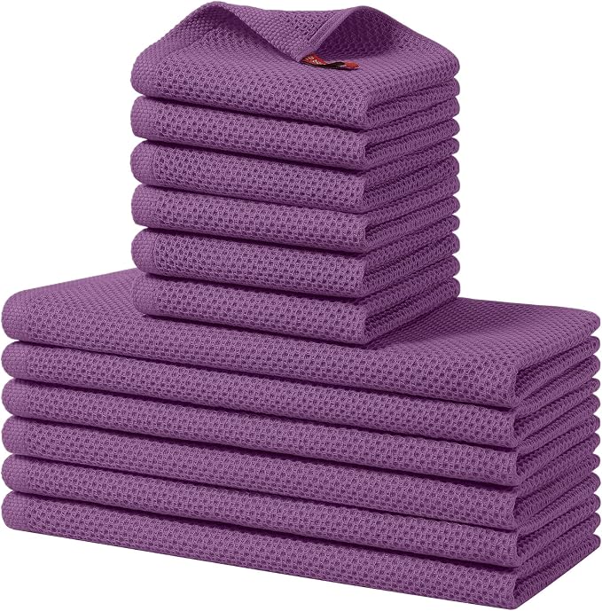 Homaxy 100% Cotton Kitchen Towels and Dishcloths Set, 12 x 12 Inches and 13 x by Homaxy