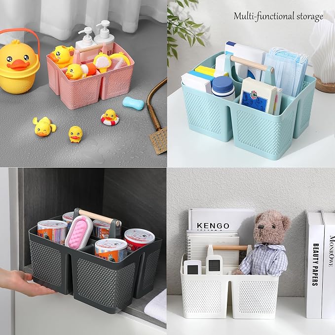 rejomiik Portable Shower Caddy Basket Plastic Cleaning Caddy Organizer Storage - Image 4