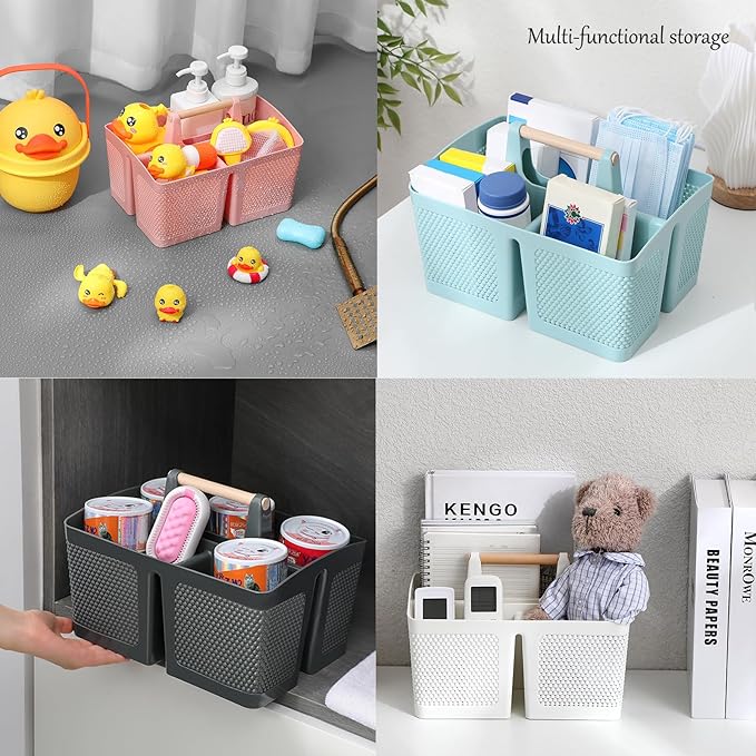 rejomiik Portable Shower Caddy Basket Plastic Cleaning Caddy Organizer Storage - Image 4