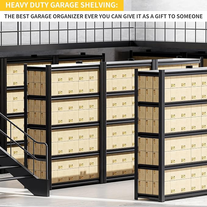 78" H 47.2" Wide Garage Shelving, Thickened Heavy Duty Metal Adjustable Shelves - Image 6
