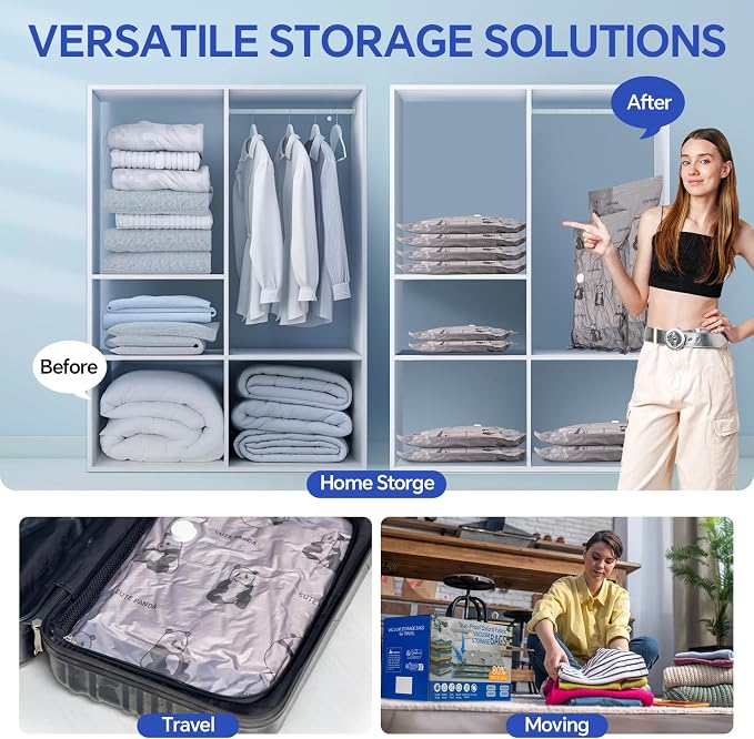 5 Jumbo + 5 Large Tear-Proof Vacuum Storage Bags - Image 5