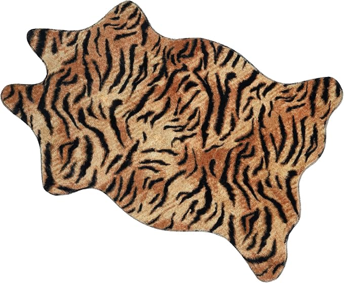 MACEVIA Tiger Printed Skin Area Rugs Western Decor by Macevia