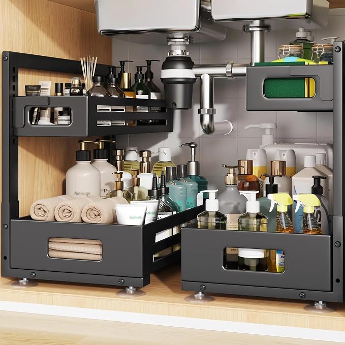 2 Pack 17IN-Depth Under Sink Organizer, Pull Out Cabinet Organizer by UnderSinkOrganizer