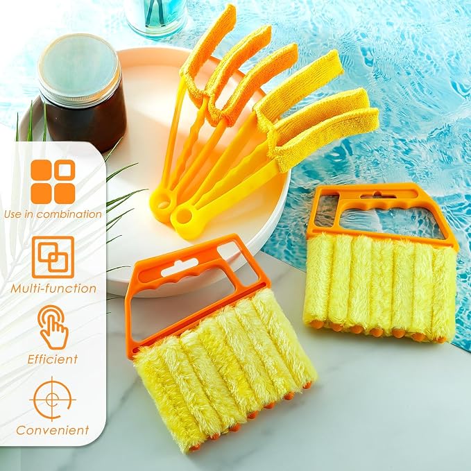4 Pcs Window Venetian Blind Cleaner Duster Tool 7 Finger Blind Rush and Shutter - Image 7