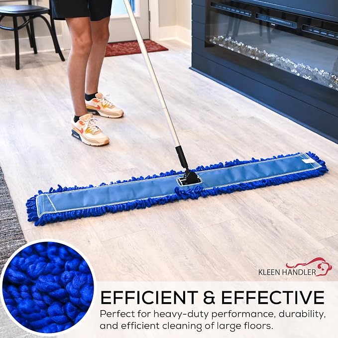 Kleen Handler 48 inch Microfiber Dust Mop | Extra Large Washable Commercial Mop - Image 8