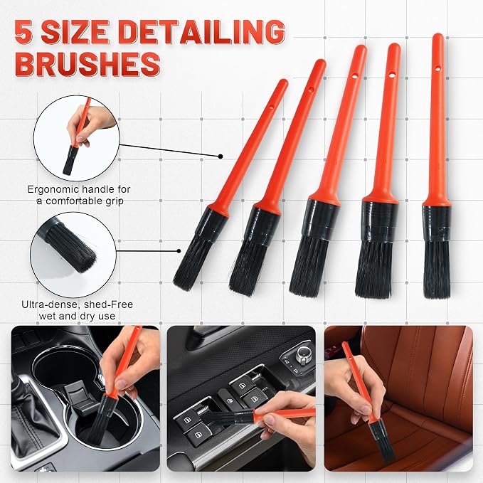 10Pcs Interior Detailing Brush Set, Car Vent & Dashboard Cleaner Kit - Image 3