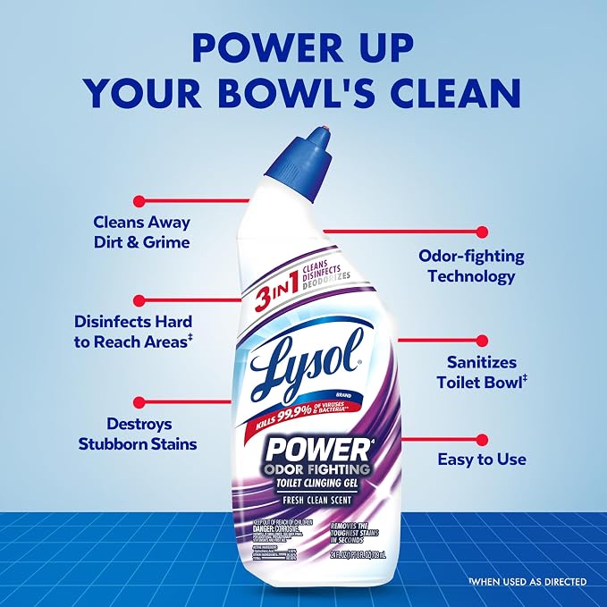 Lysol Power + Odor Fighting Toilet Bowl Cleaner Gel, - Image 2