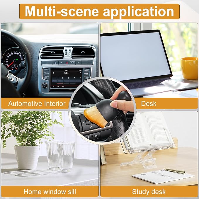 GaRhomxy Car Detailing Brushes, Car Interior Dust Sweeping Soft Brush, Soft - Image 6