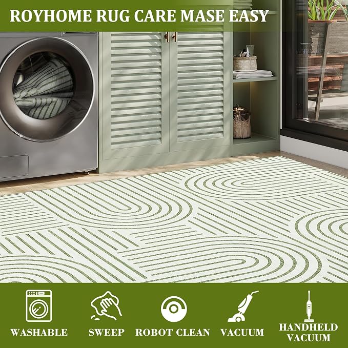 Modern Rug 2.5x10 Runners for Hallways, Abstract Kitchen Runner Rugs Non Slip - Image 7