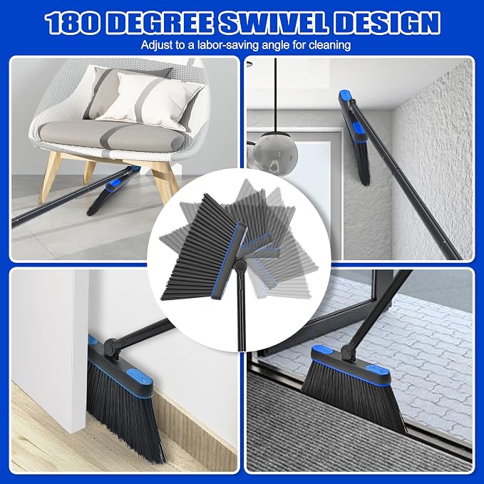 JEHONN Broom and Dust Pan, Upgraded Large Foldable Dustpan - Image 5
