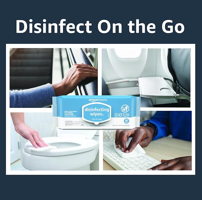 Amazon Basics Disinfecting Wipes, Lemon & Fresh Air Scent, - Image 4