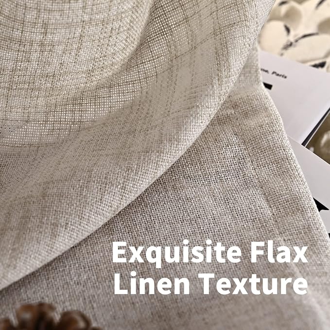 YoungsTex Natural Linen Curtains 80 Inch Length - Image 4