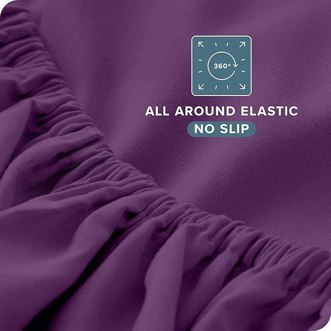 Bare Home King Sheet Set - Luxury 1800 Ultra-Soft Microfiber King Bed Sheets - Double Brushed - Deep Pockets - Easy Fit - 4 Piece Set - Bedding Sheets & Pillowcases (King, Plum)