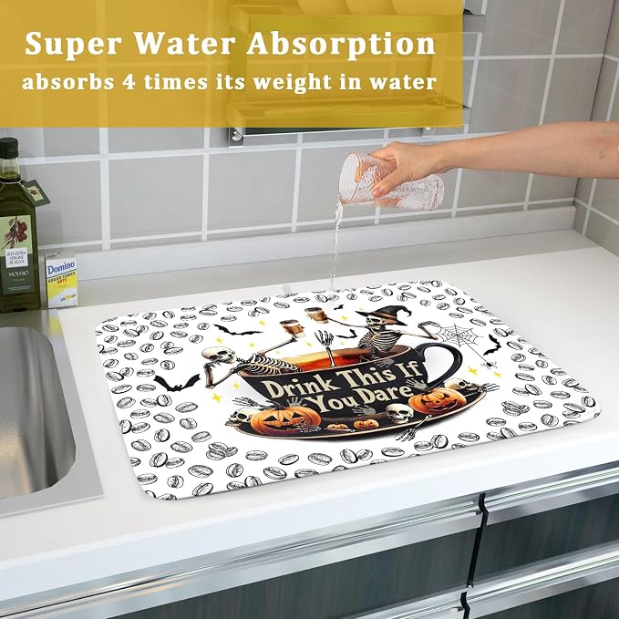 Skull Dead Coffee Mat Funny Dish Drying Pad - Image 7