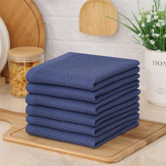 Kitinjoy 100% Cotton Kitchen Dish Cloths, 8 Pack Waffle Weave Ultra Soft - Image 7