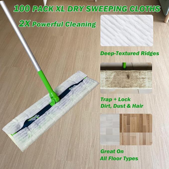 XL Dry Sweeping Cloth Refills for Swiffer Sweeper X-Large Mop, XL Disposable - Image 4