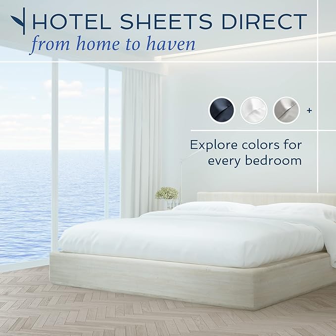 Hotel Sheets Direct 4 Piece Bed Sheet Set Full, 100% Viscose Derived from Bamboo Sheets Set with 2 Pillowcases, Cooling & Breathable Luxury Bedding, Moisture-Wicking & Silky Soft Texture, Navy Blue