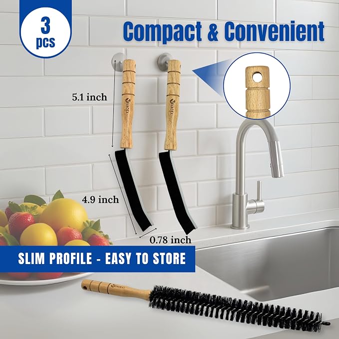 Dryer Lint Brush Vent Trap Cleaner, Refrigerator Condenser Coil Brush & Crevice - Image 5