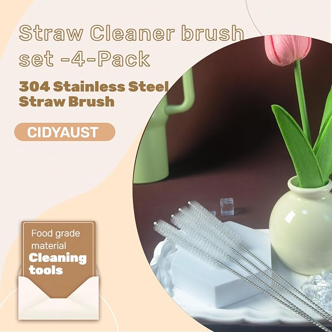 ClDYAUST Straw Cleaner Brush for Stanley Cup, Straw Cleaning Brush by 304 - Image 4