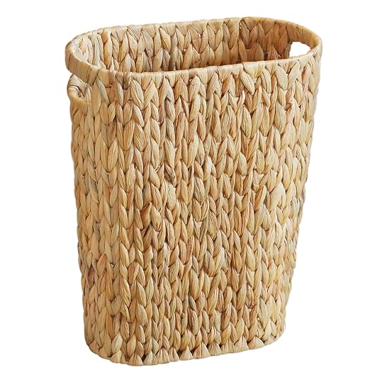 Wicker Trash Can, Bathroom Trash Can, Water Hyacinth Wicker Waste Basket by WEAVECOMFORTINTOEVERYCORNER