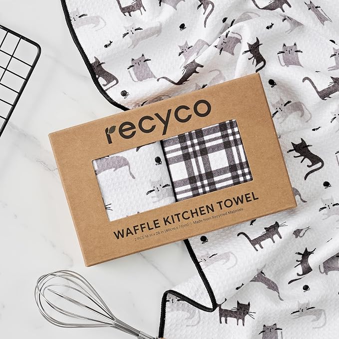RECYCO Waffle Kitchen Towel Set of 2 - Image 7