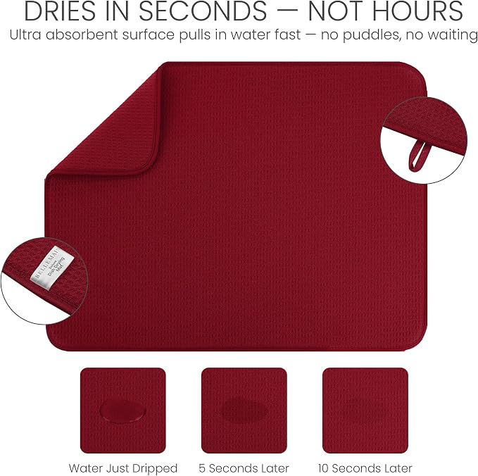 Bellemain XXL Dish Mat 24" x 17" Microfiber Dish Drying Mat, Super absorbent - Image 3