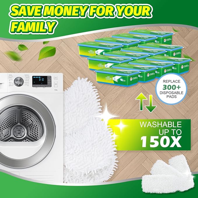 4 Pack Reusable Microfiber Mop Pads Compatible - Image 4