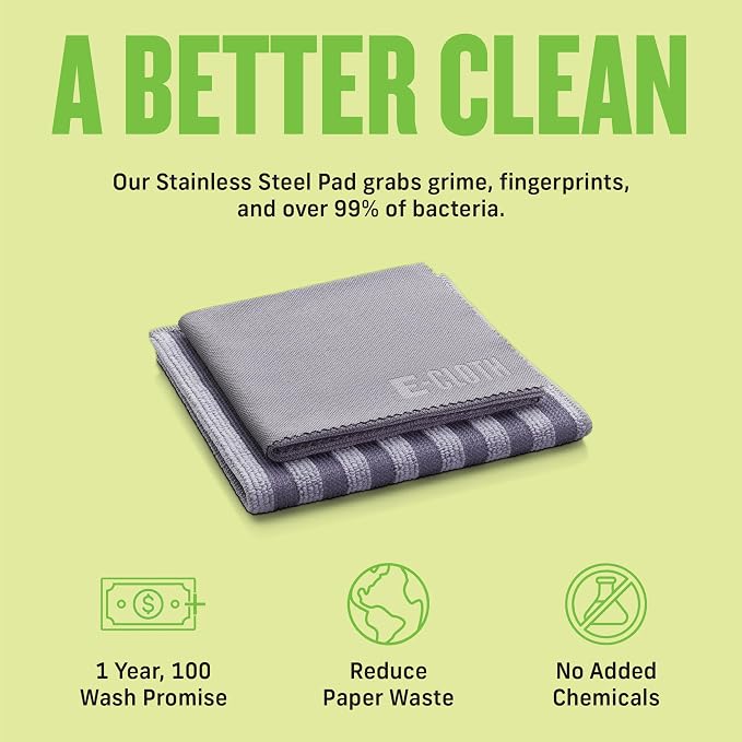 E-Cloth Stainless Steel Cleaning Kit, Microfiber Stainless Steel Cleaner - Image 4