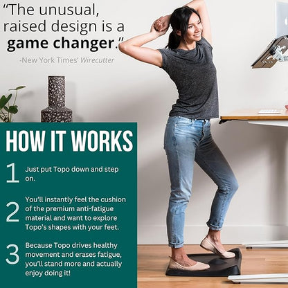 Topo Mini by Ergodriven | The Smaller Not-Flat Standing Desk Anti-Fatigue Mat with Calculated Terrain (Altostratus Grey)