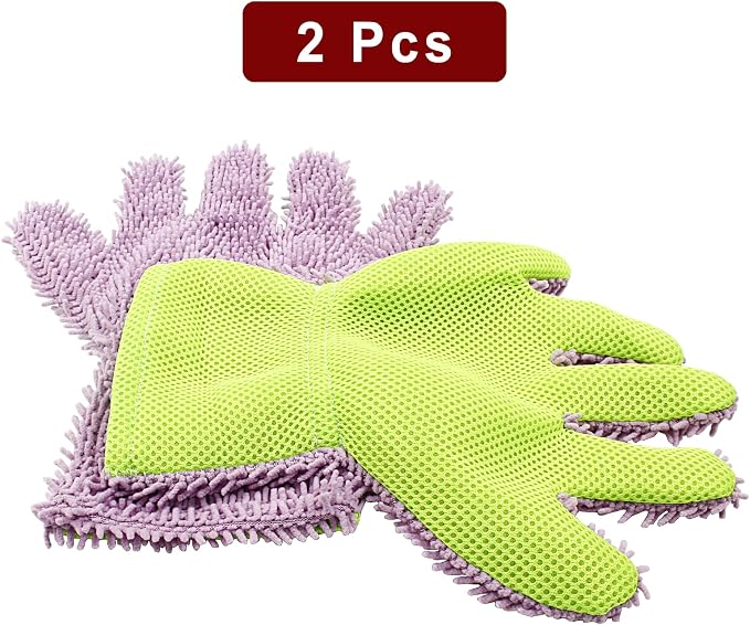 BokWin 2-Pack Car Wash Mitt Scratch Free, 5-Finger Microfiber Wash Mitts - Image 2
